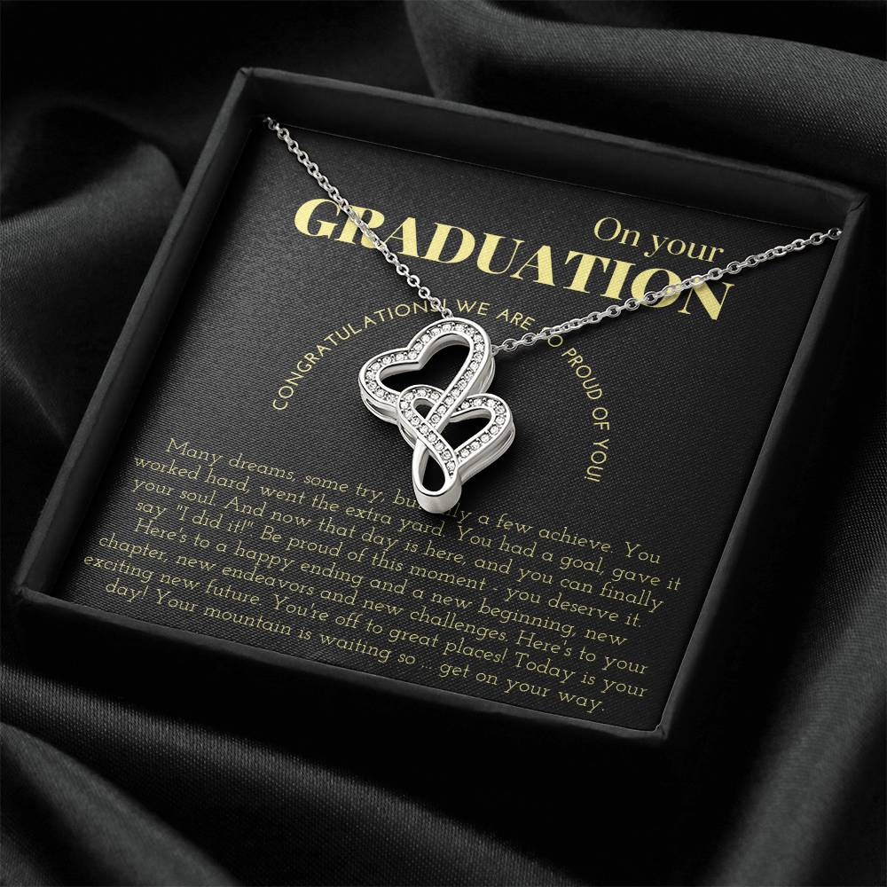 On Your Graduation -  Double Hearts Necklace