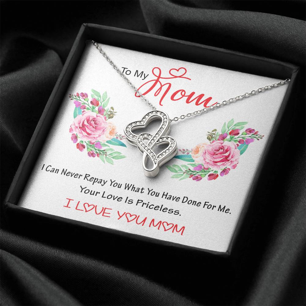 Special Gift For Mother From Sondaughter Double Hearts Necklace