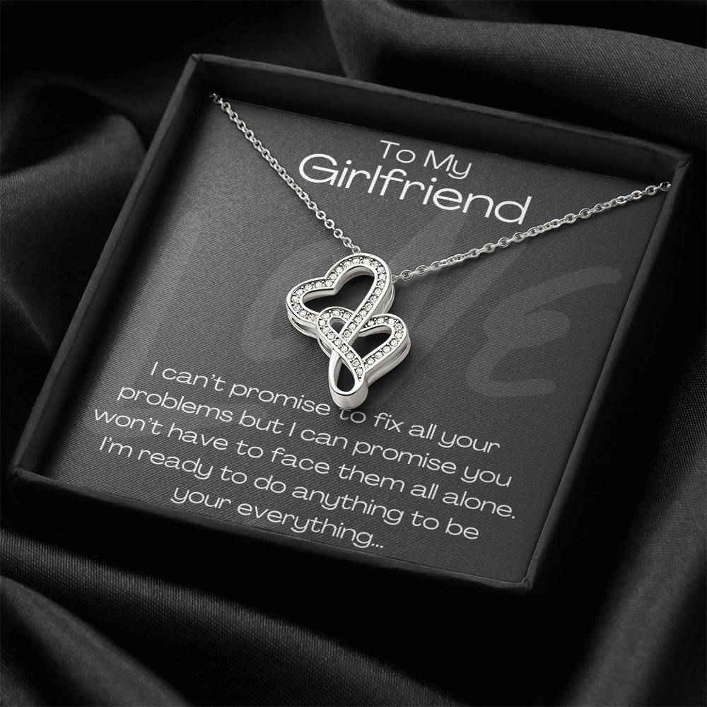 To My Girlfriend  1 Double Hearts Necklace