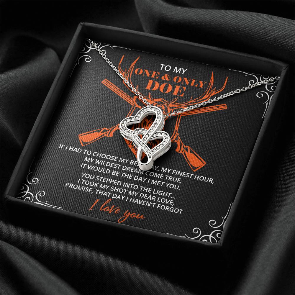 To My #1 Hiking Partner Necklace  Girlfriend Anniversary  Girlfriend Birthday Gift  Anniversary Gift For Girlfriend  H Double Hearts Necklace