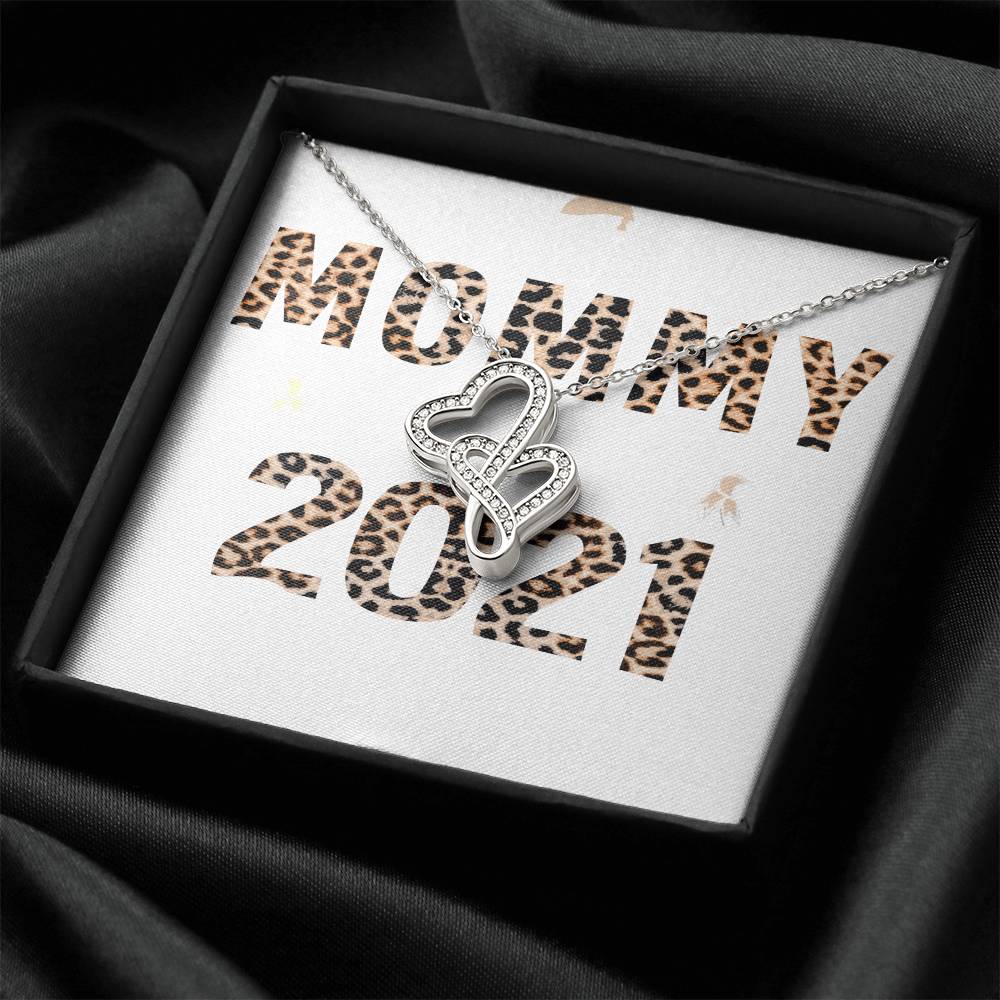 Mommy Necklace Double Hearts Necklace
