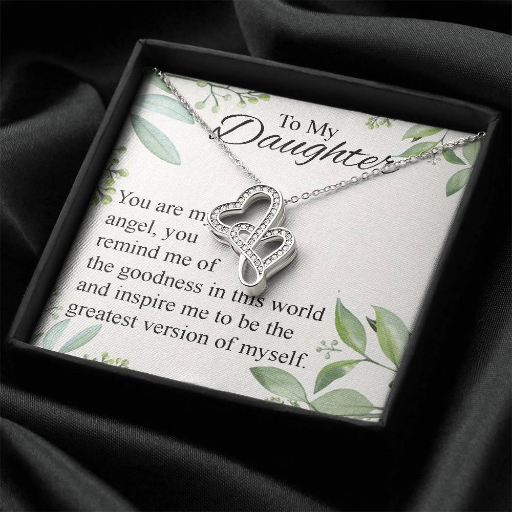 To Daughter From Dad 2 Double Heart Necklace Gift  - Mother And Daughter Necklace - Mom Gift - Mother Jewelry - Daught 1 Double Hearts Necklace