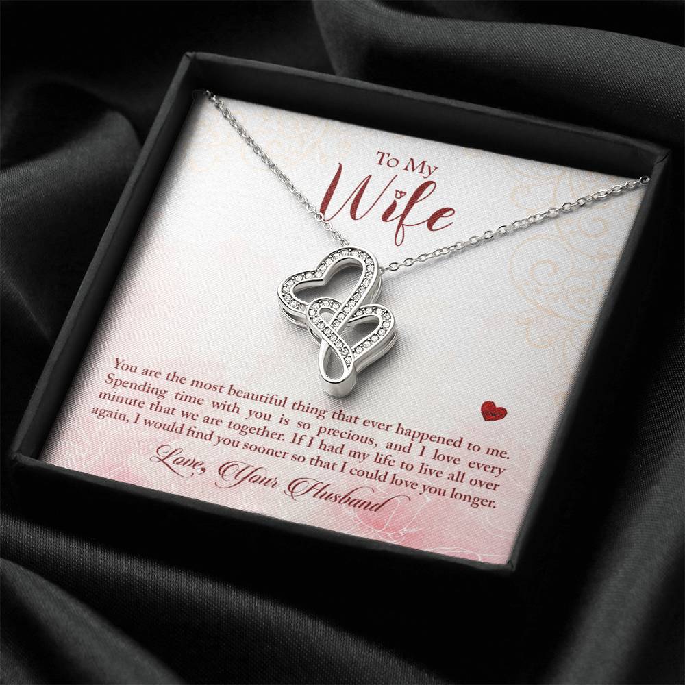 Double Heart Necklace - For Wife 1 Double Hearts Necklace