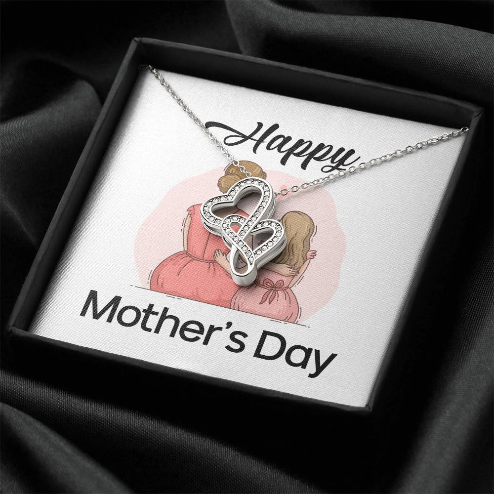 Happy Mother's Day -  1 Double Hearts Necklace