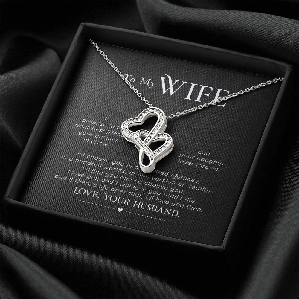 I Promise To Be  Necklace -Dp03 Double Hearts Necklace