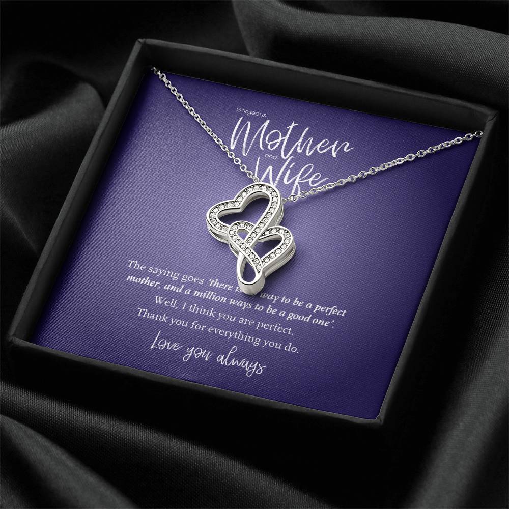 Gorgeous Mother And Wife –  Double Hearts Necklace