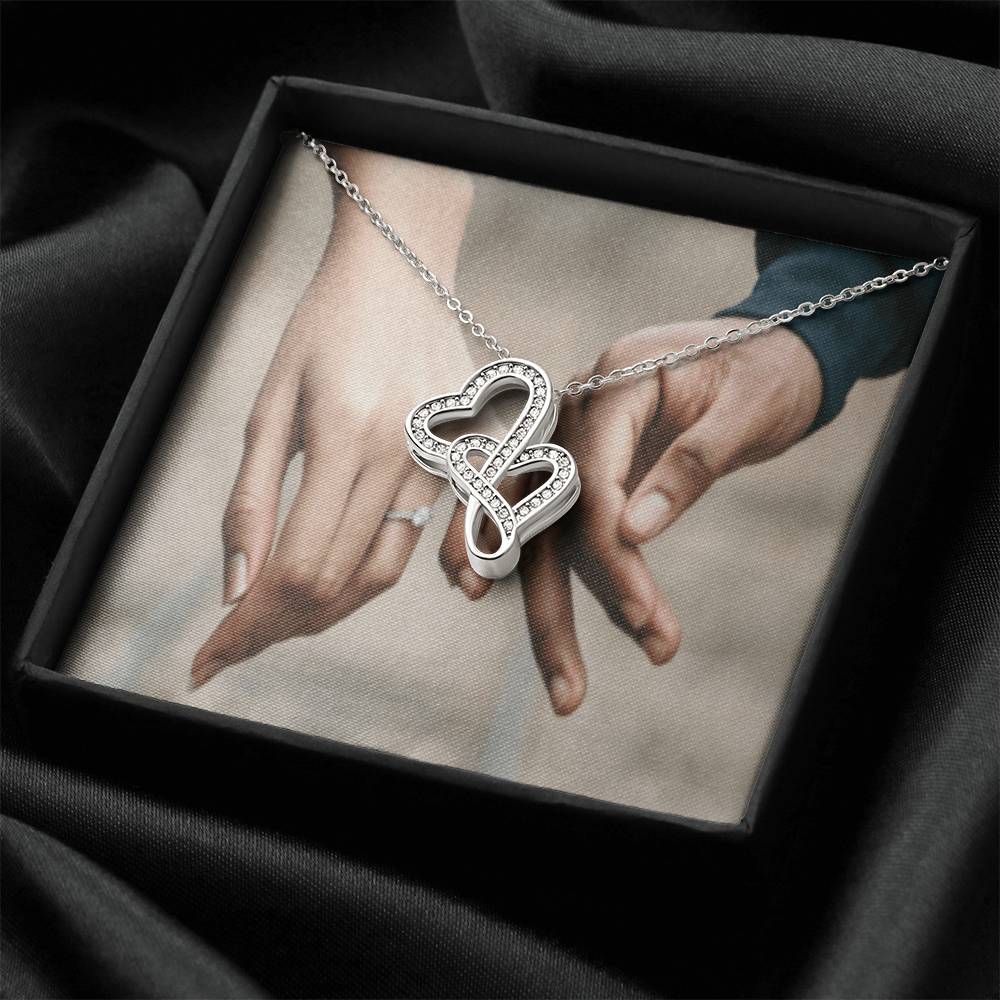 Hearts In Hands Double Hearts Necklace