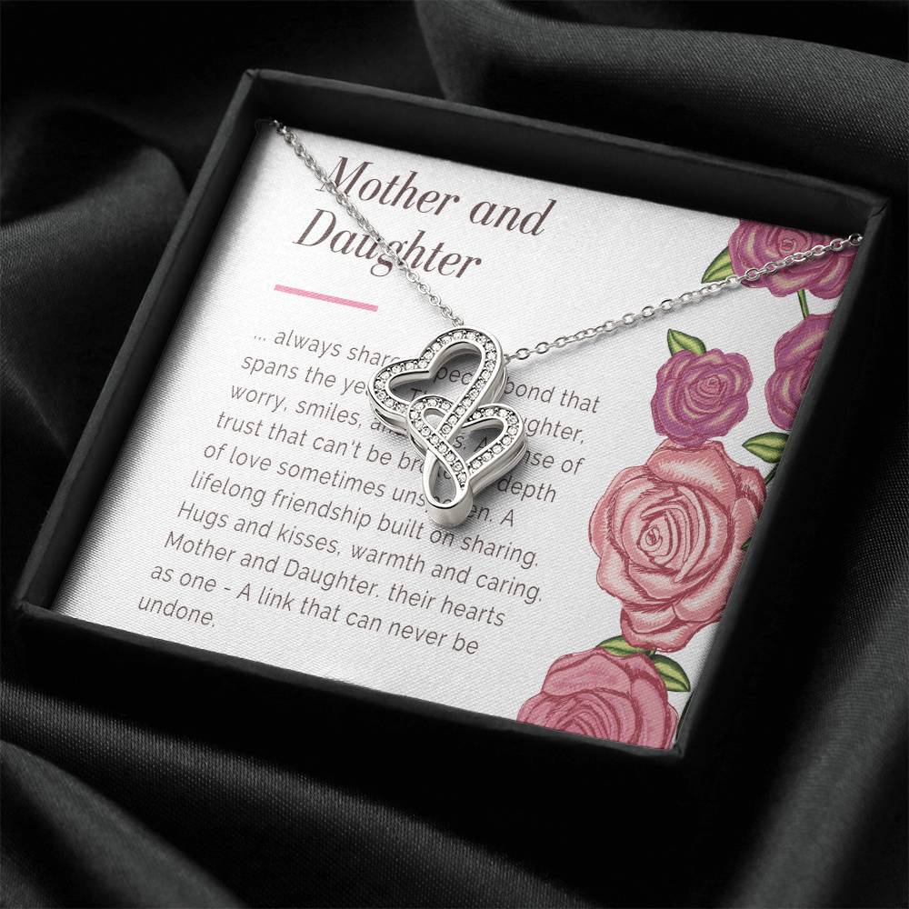 To Daughter From Dad 2 Double Heart Necklace Gift  - Mother And Daughter Necklace - Mom Gift - Mother Jewelry - Daught Double Hearts Necklace