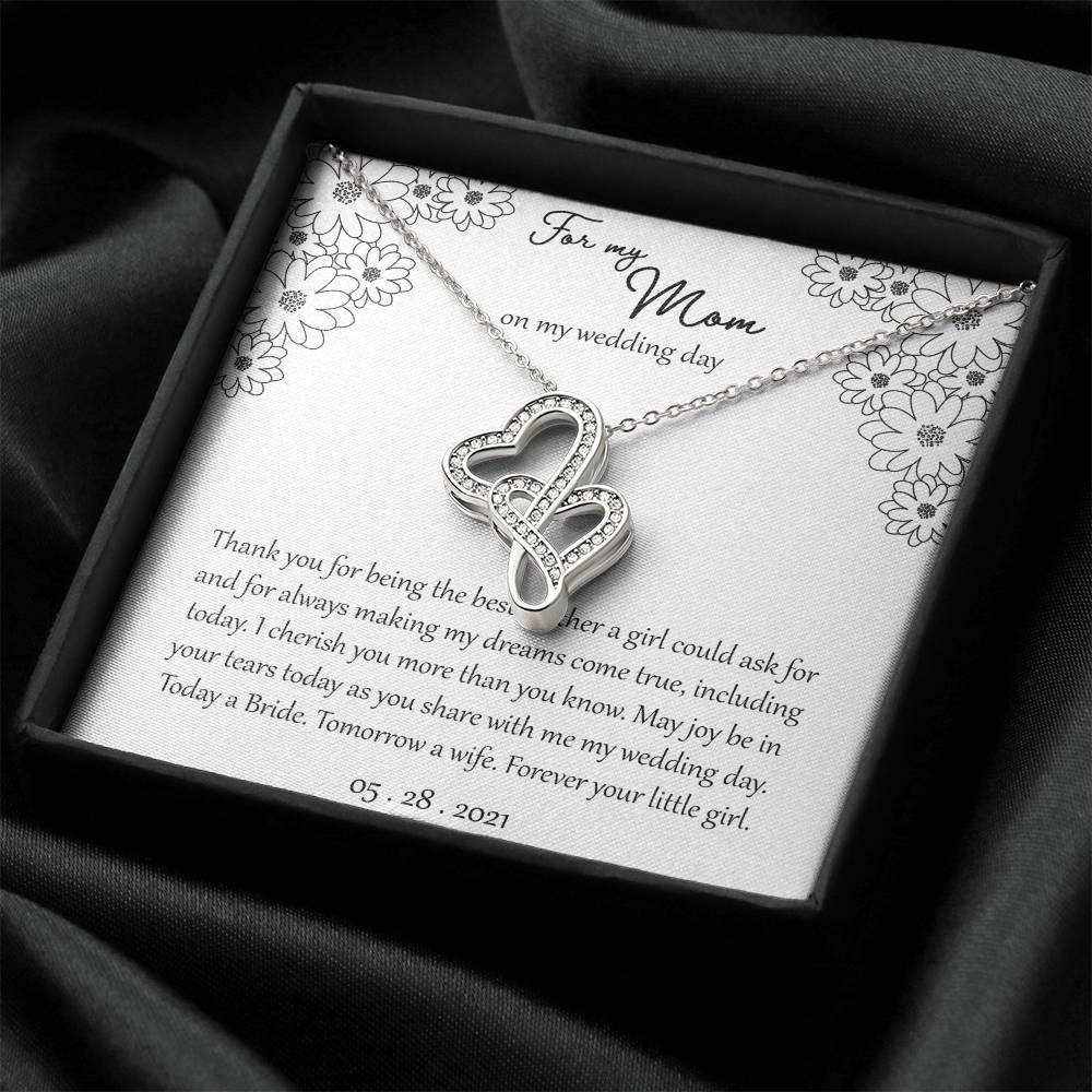 Thank You For Being The Best Mother Double Hearts Necklace