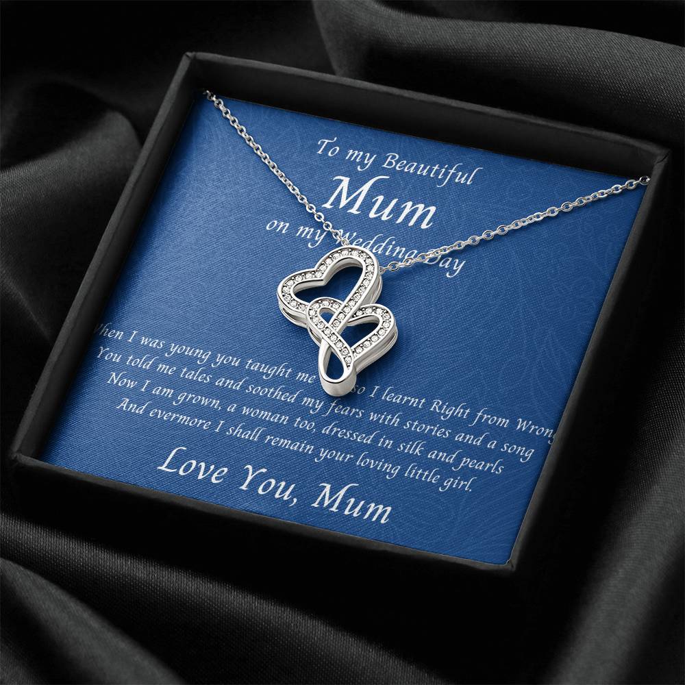 Gify For Mum  Mother Of Bride Gift  Mum Jewellery  Mum Necklace  Wedding Day Gift  Double Hearts Necklace