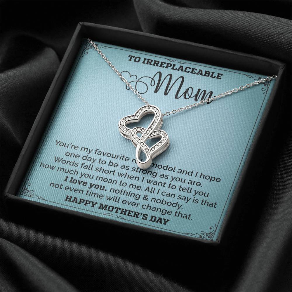 Mom Is My Favourite Role Modle -   - Mothers Day Double Hearts Necklace
