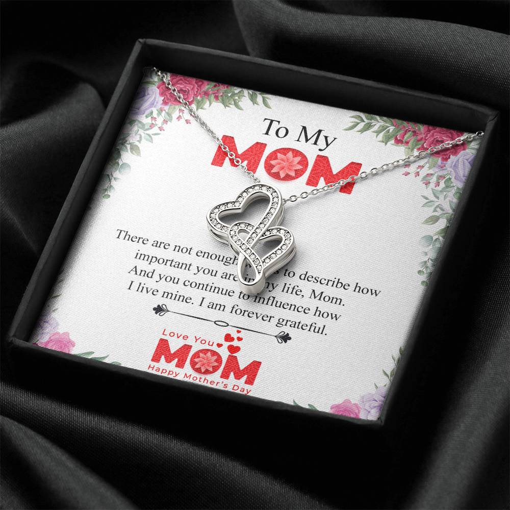 To My Mom - Happy Mother's Day Double Hearts Necklace