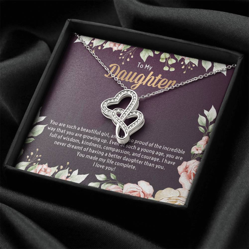 For Daughter Double Hearts Necklace