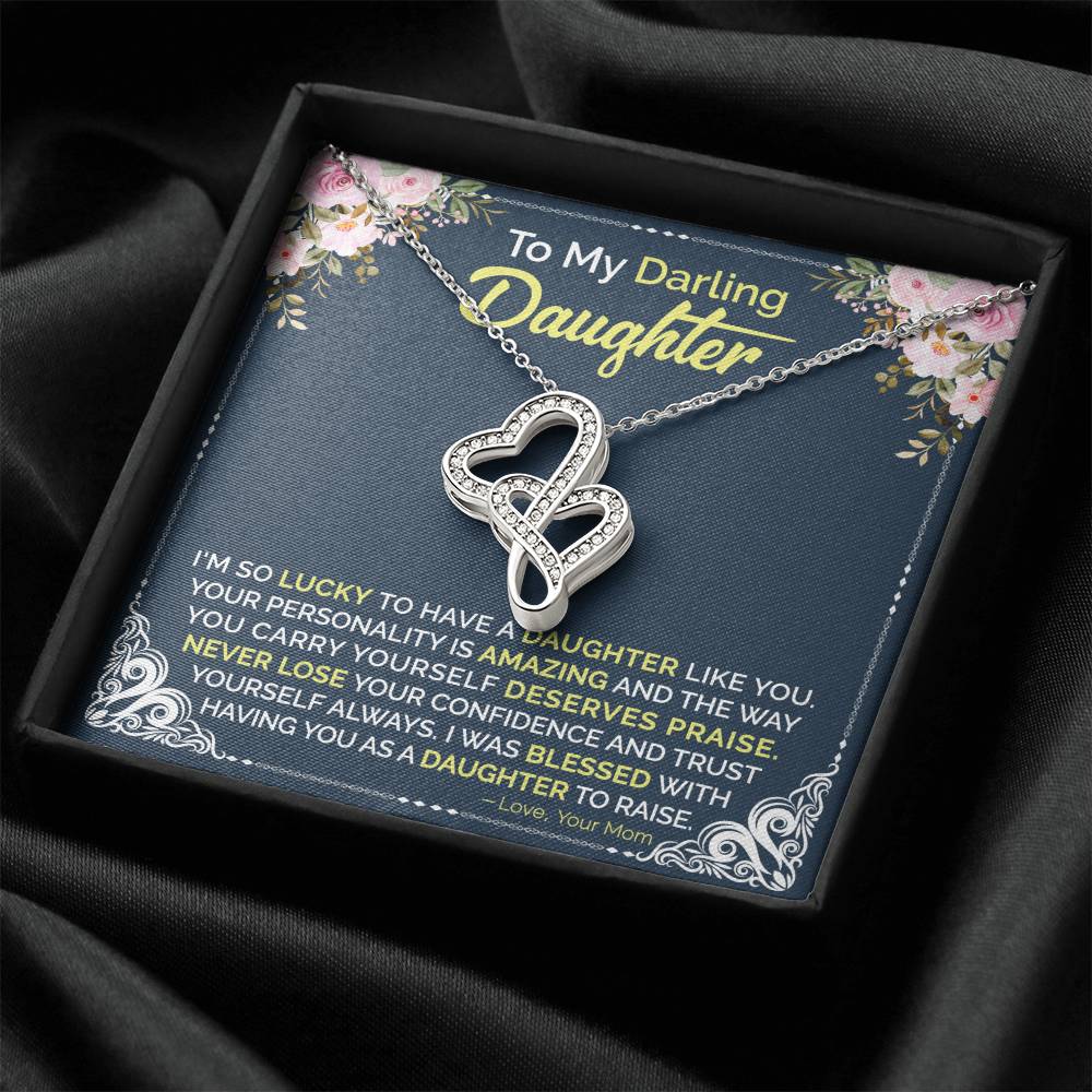 Mom To Daughter -  Double Hearts Necklace