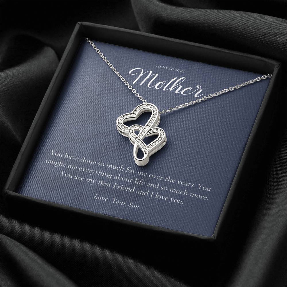 Gift For Mom From Son  Mother Necklace From Son  Mother's Day Gift  Best Mom Gift  Mother's Birthday Gift Double Hearts Necklace