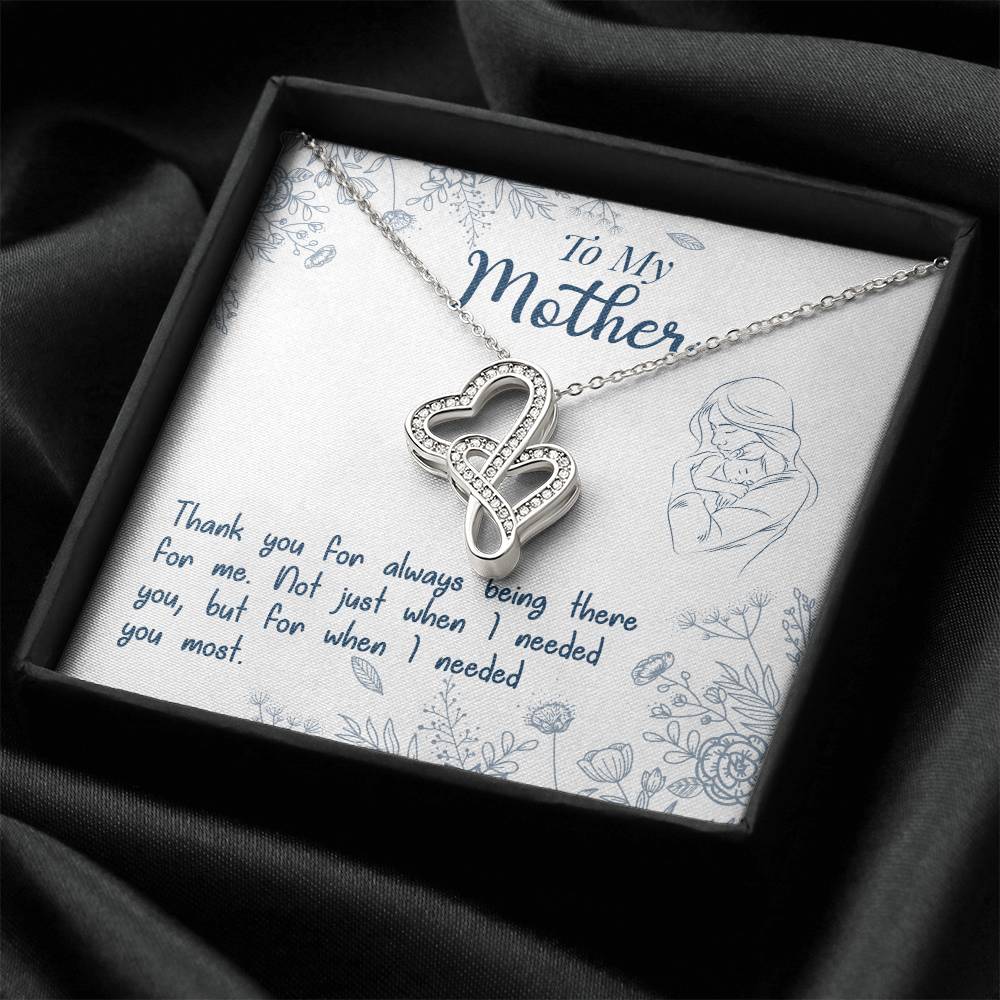 To My Mother - Gift For Mom  Double Hearts Necklace