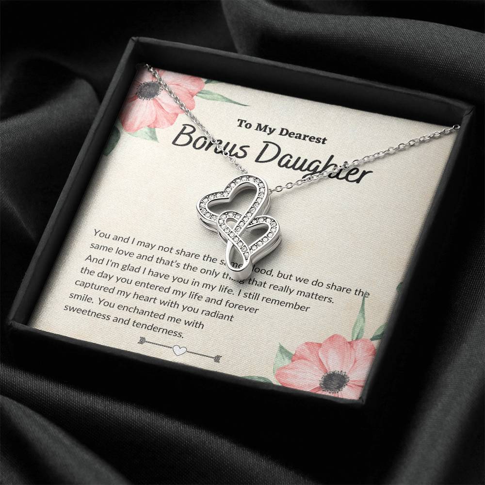 Bonus Daughter - Double Heart Double Hearts Necklace