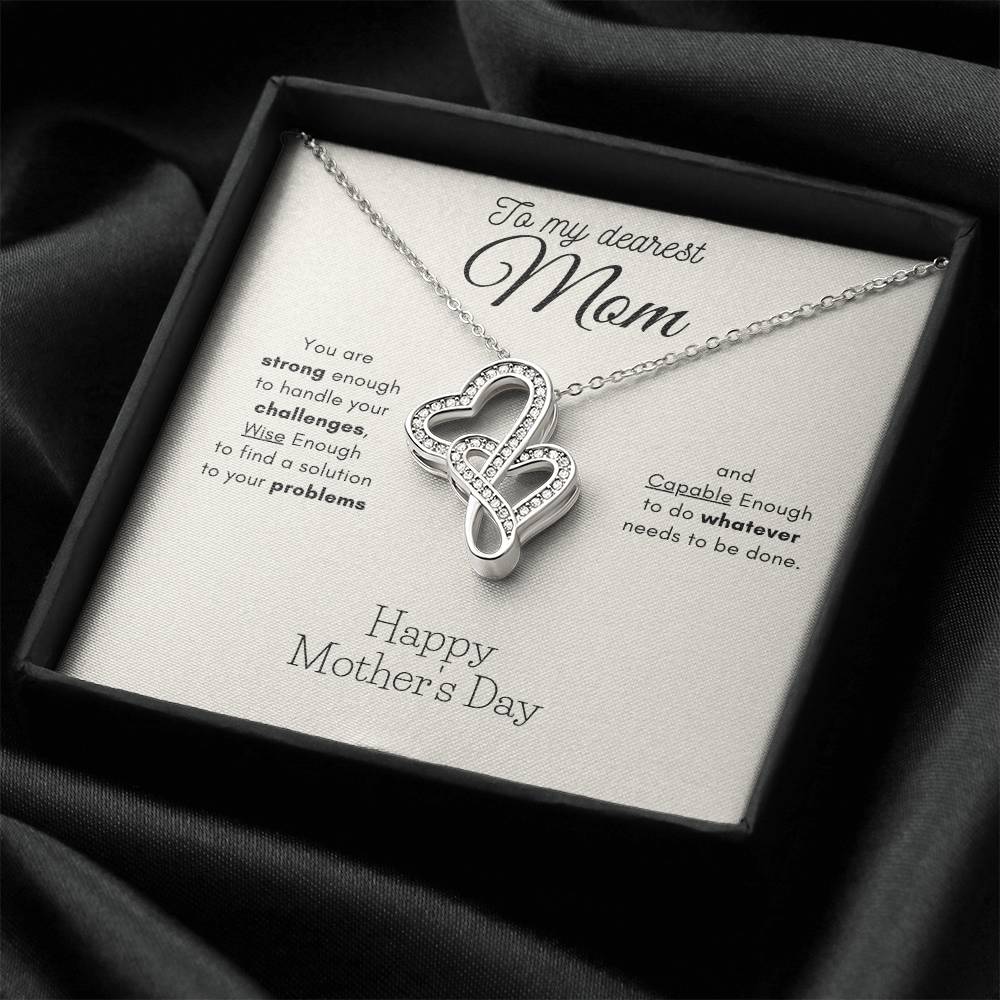 Gorgeous Gift For Mom -  Double Hearts Necklace