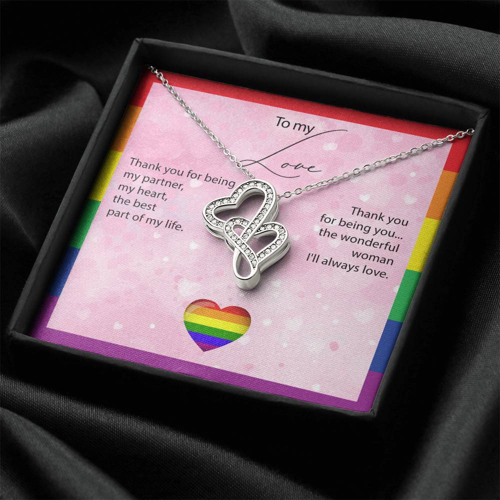 To My Love- Double Hearts Necklace