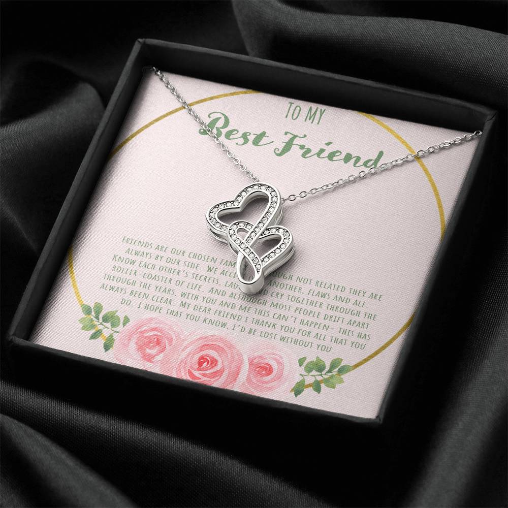 To My Bestfriend Our Friends Are Our Chosen Family Double Hearts Necklace