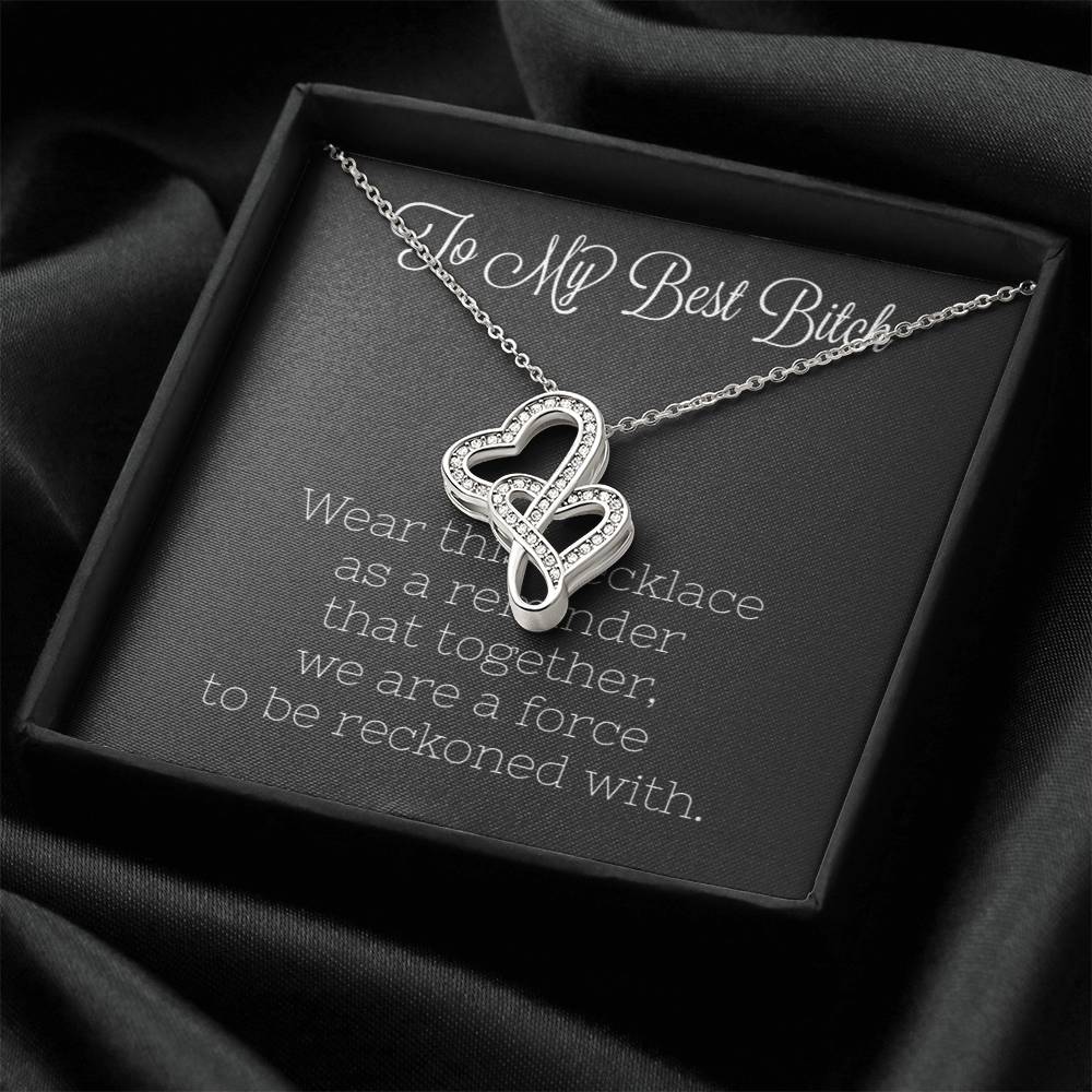 Best Bitch  Double Hearts Necklace