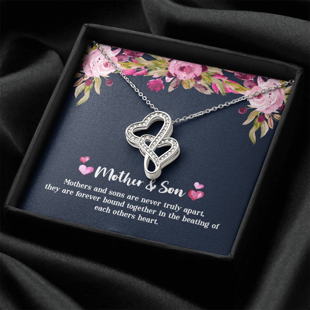 Mother & Son - Never Truly Apart Double Hearts Necklace