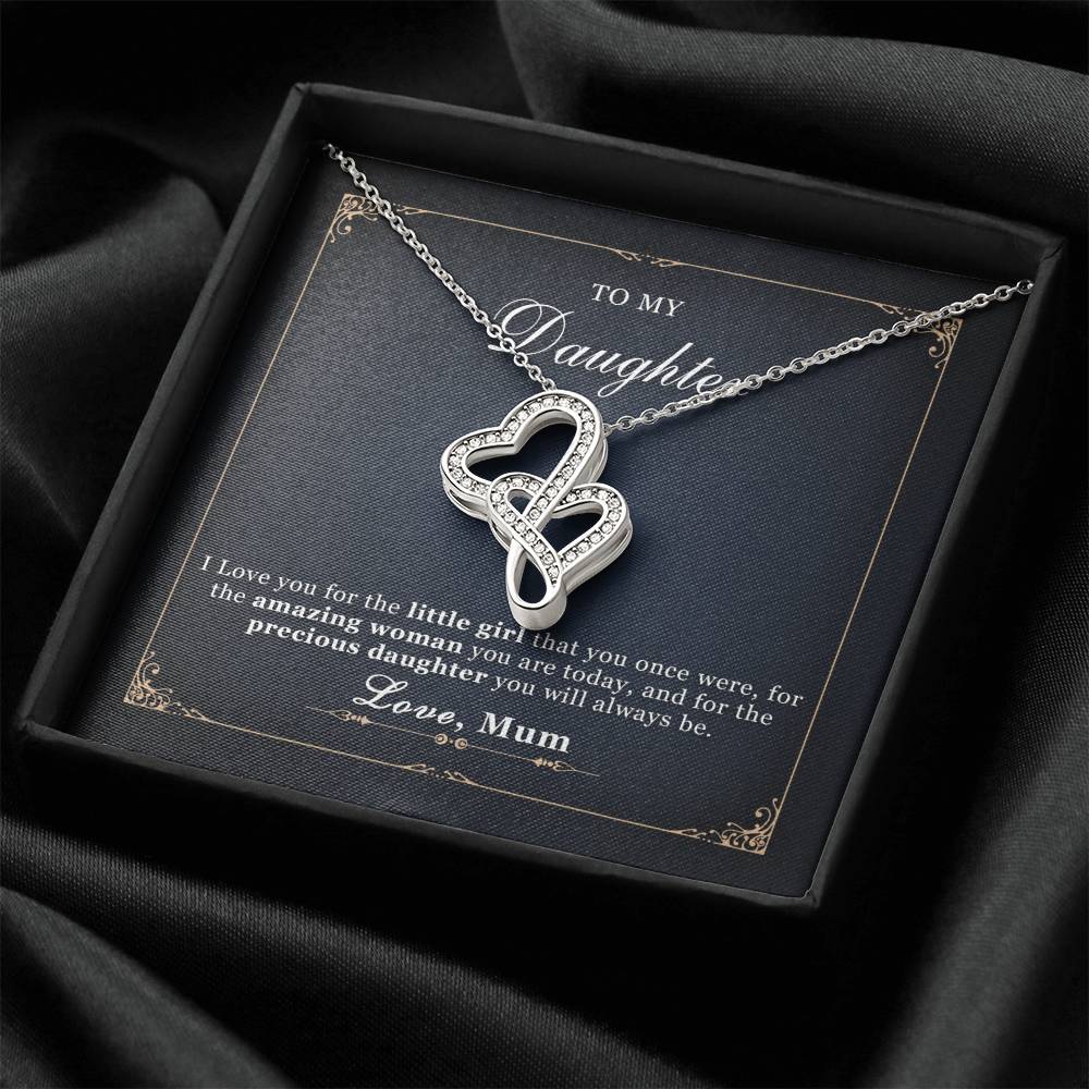 To My Daughter -  4 Double Hearts Necklace