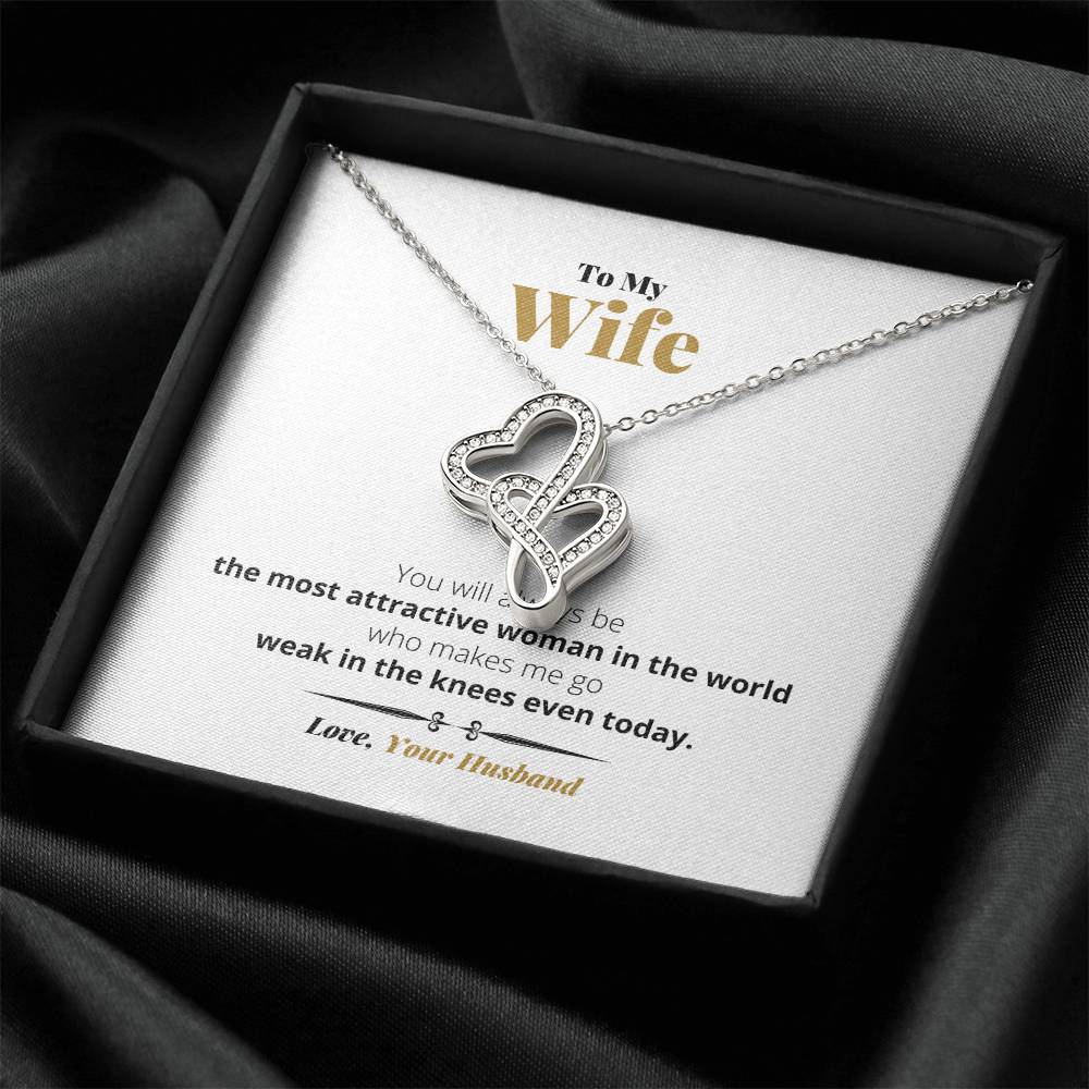 Weak In The Knees -  Double Hearts Necklace