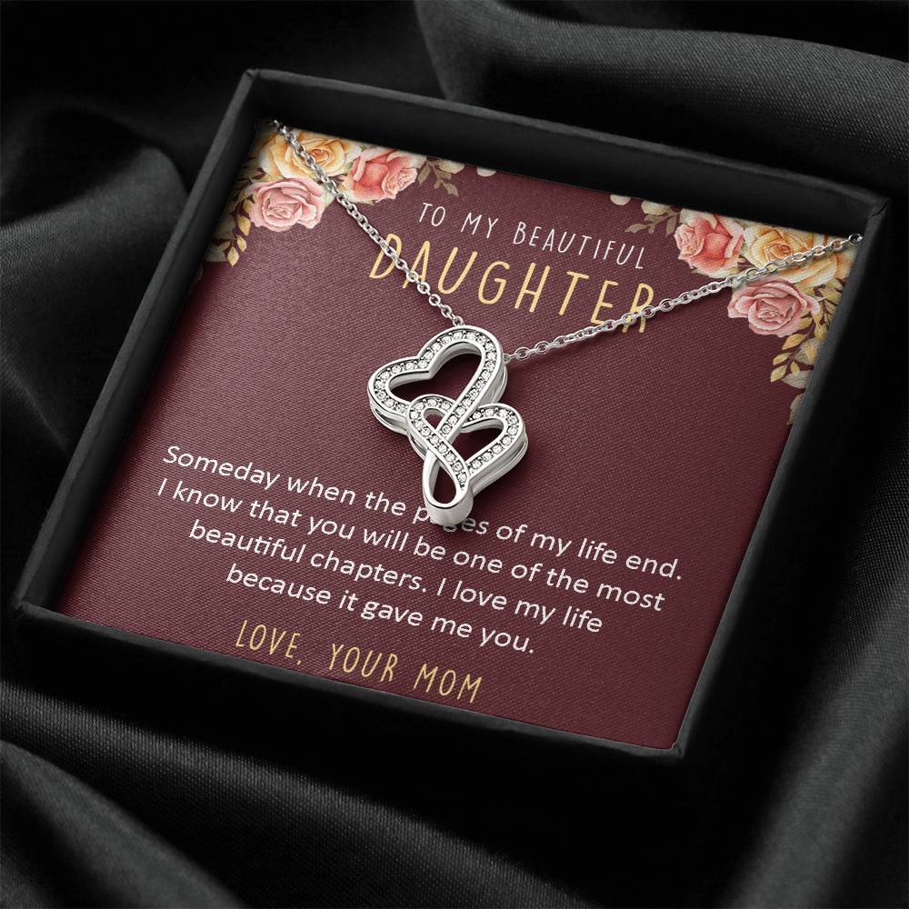 Premium   Personalized Gift for Your Loving Daughter! ❤️ Double Hearts Necklace