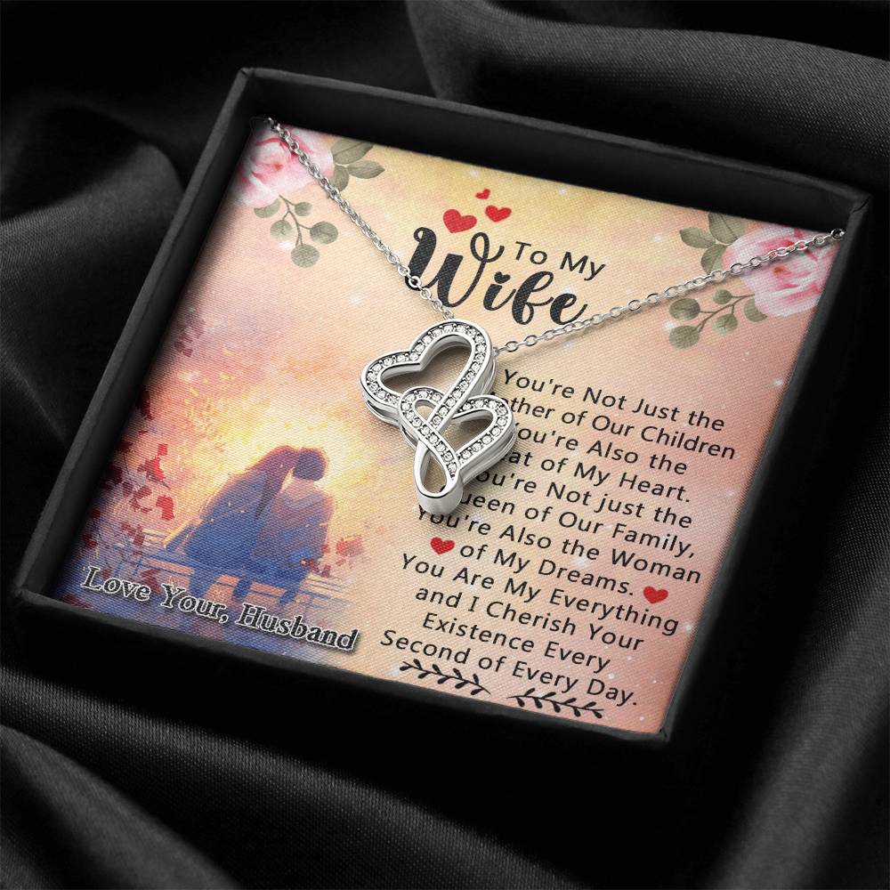 Gift For Her - Anniversary Gift For Wife - Birthday Love Knot Necklace For Wife -  Birthday Gift For Wife Gift For Wif Double Hearts Necklace