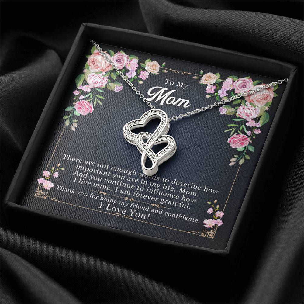 To Mom - Mother's Day -  Double Hearts Necklace