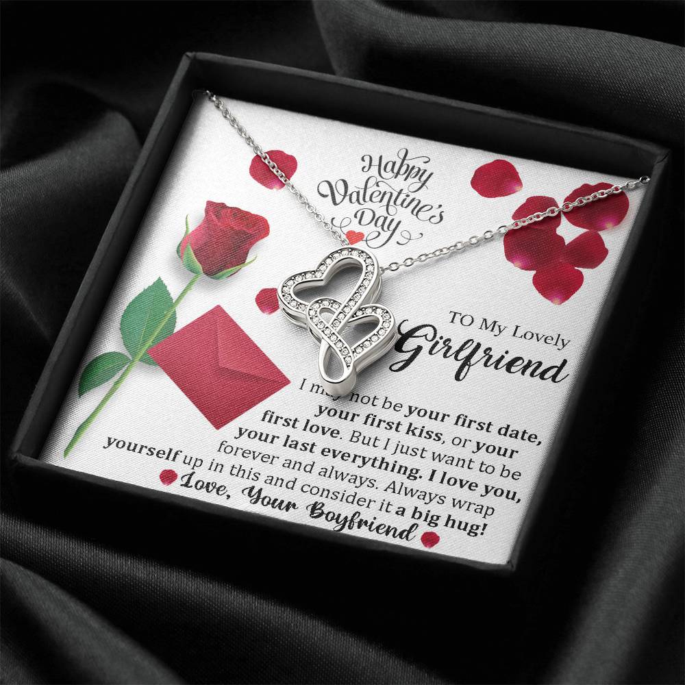 Girlfriend Gorgeous  Love You Double Hearts Necklace