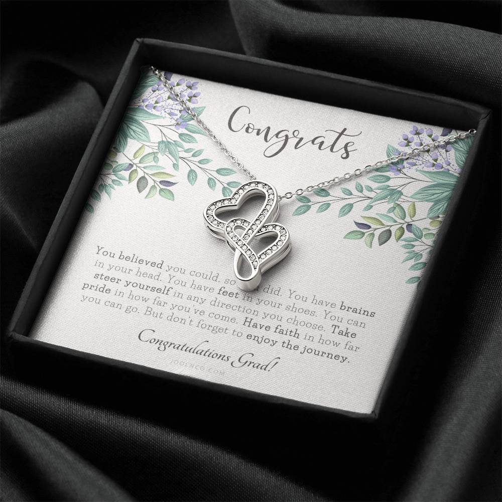 Graduation Gift Necklace Graduation Gift For Her College Graduation Gift For Her High School Senior Graduation Class O 1 Double Hearts Necklace