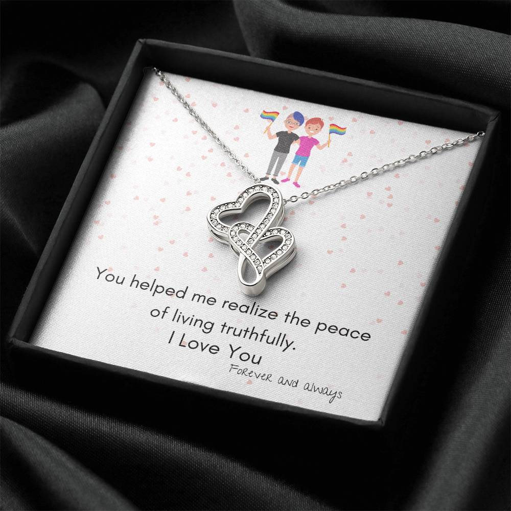 All Occasion Super Gift For Your Love. Double Hearts Necklace