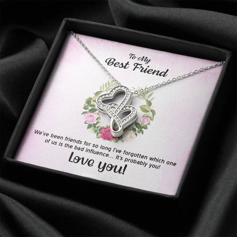 To My Best Friend Necklace 1 Double Hearts Necklace