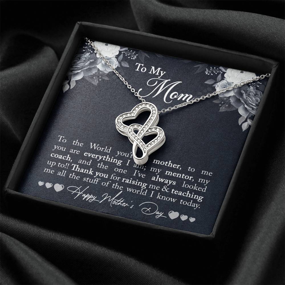 Mothers Day Gift  Gift For Mom   Best Mom Ever Gifts  Mothers Birthday Gifts From Daughter And Son  Meaningful Mom Gif Double Hearts Necklace