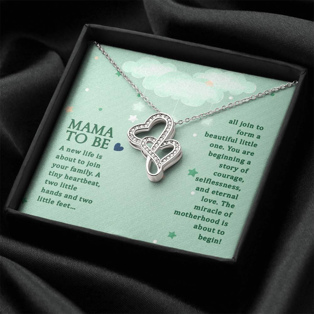 Mama To Be Necklace Double Hearts Necklace