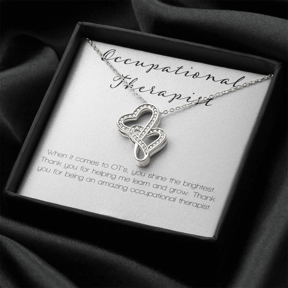 Occupational Therapist Double Hearts Necklace