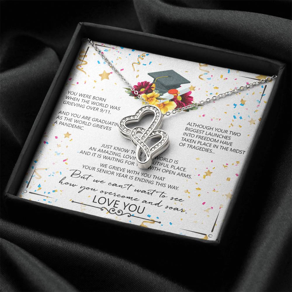 Seniors 2021 Hearts Double Hearts Necklace