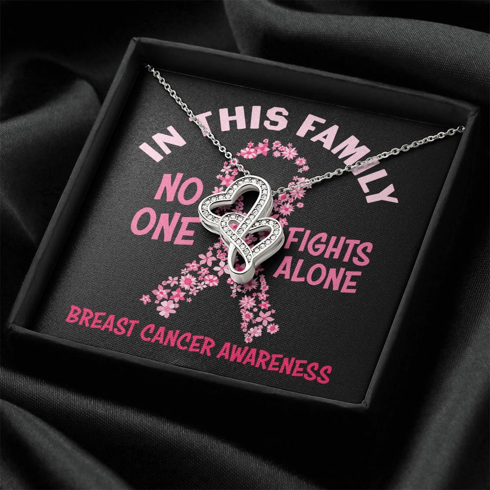 No One Fights Alone Double Hearts Necklace