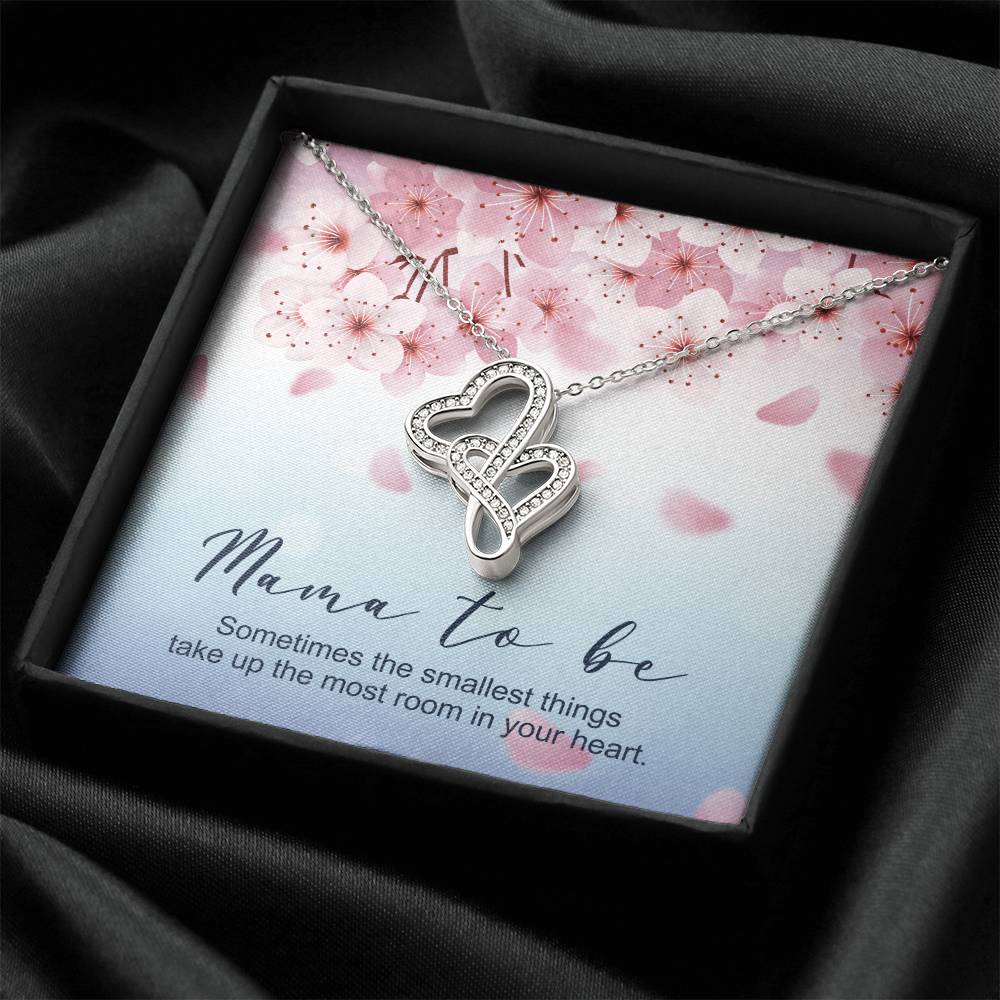 Mama To Be Gorgeous  Double Hearts Necklace