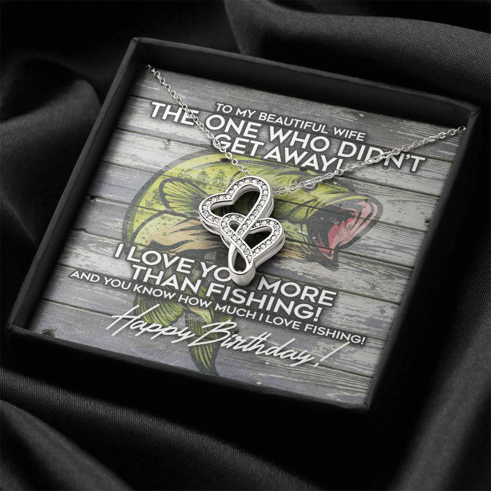 To My Beautiful Wife Necklace  Anniversary Gift For Wife Birthday Gift For Wife Gift For Wife - The One Who Didn't Get Double Hearts Necklace