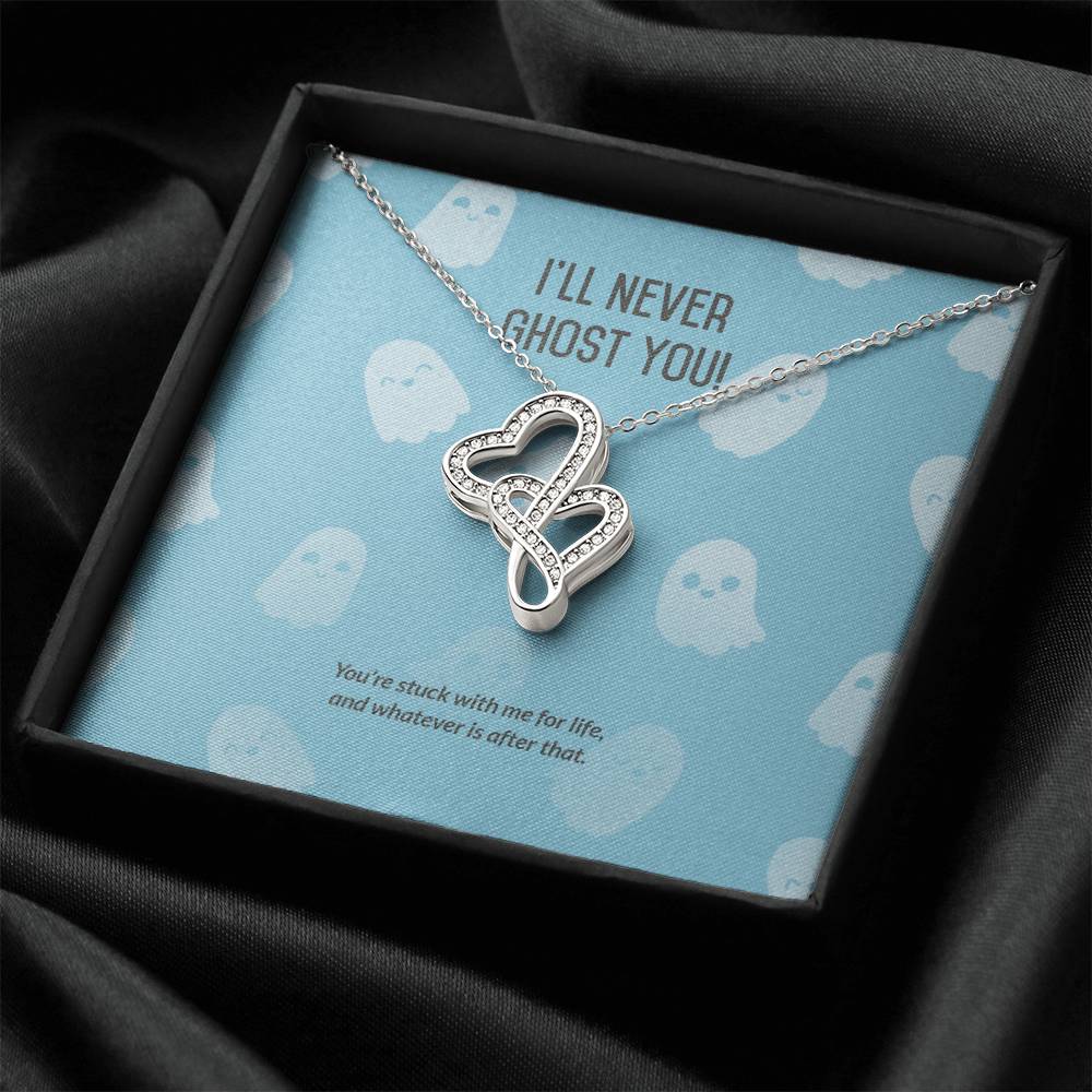 Ill Never Ghost You -  Double Hearts Necklace