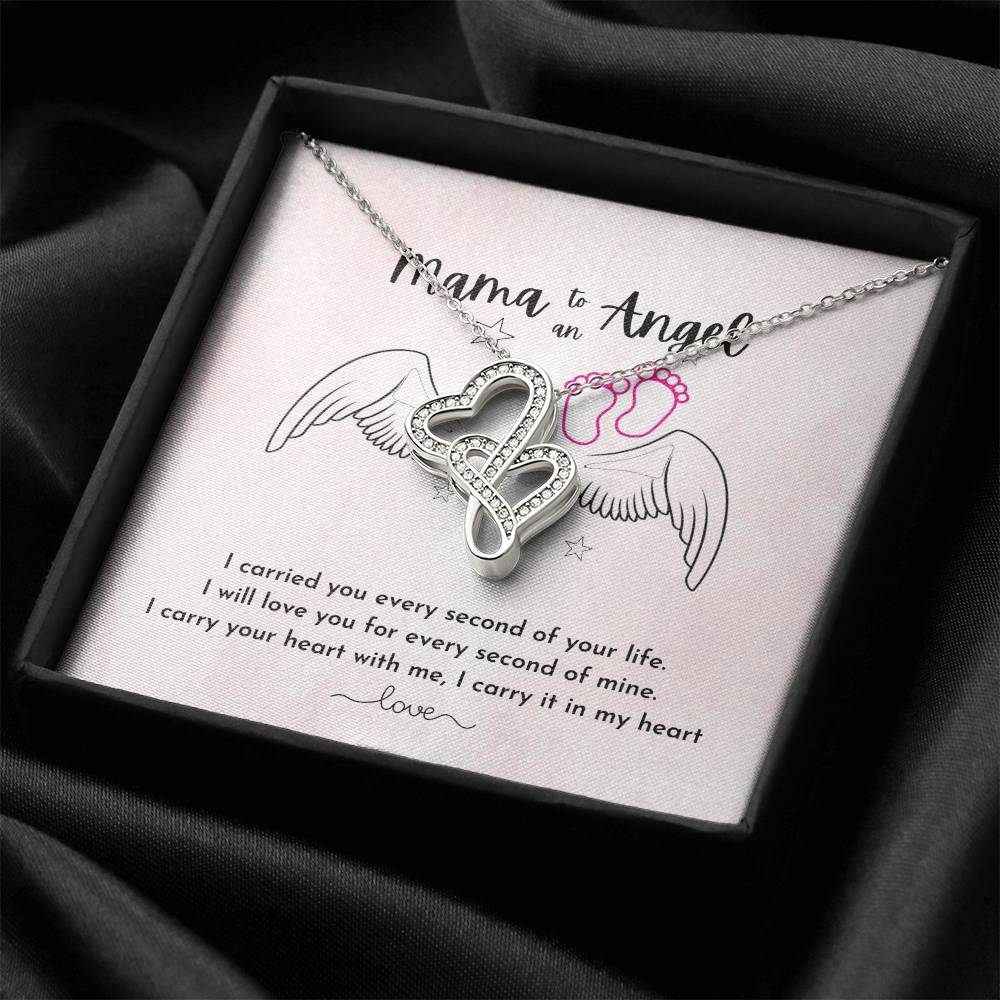 Mama To An Angel - Double Heart Double Hearts Necklace