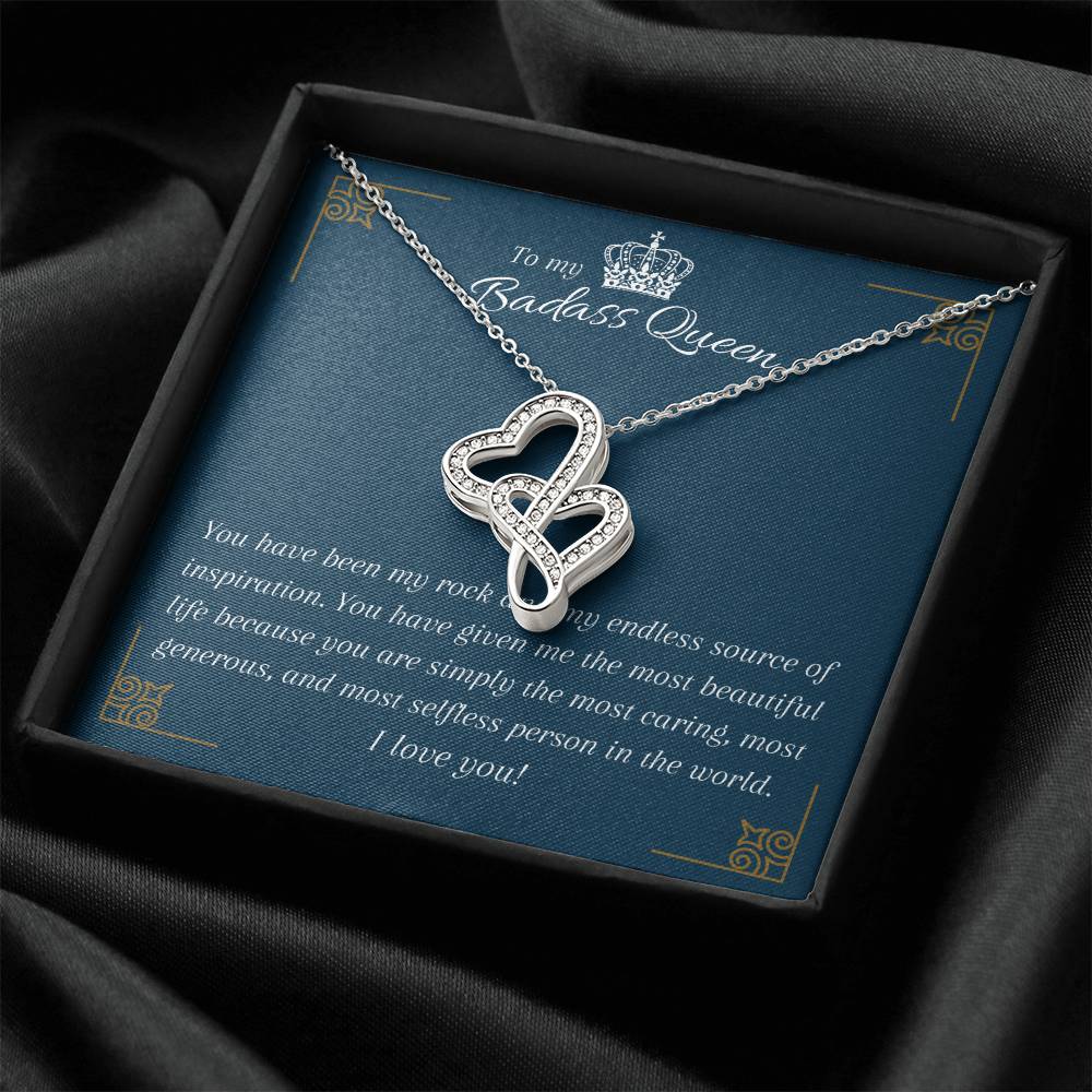 Special Gift To A Badass Queen 1 Double Hearts Necklace