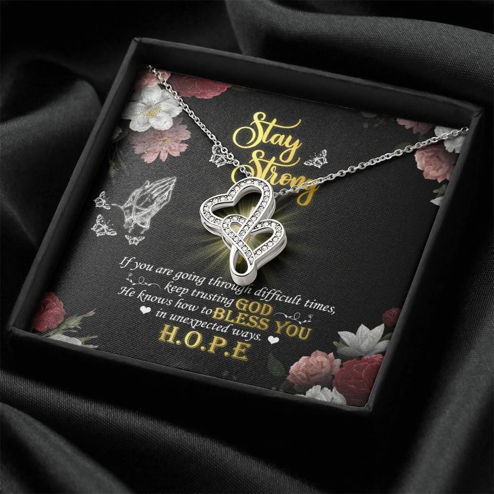 Stay Strong -  1 Double Hearts Necklace