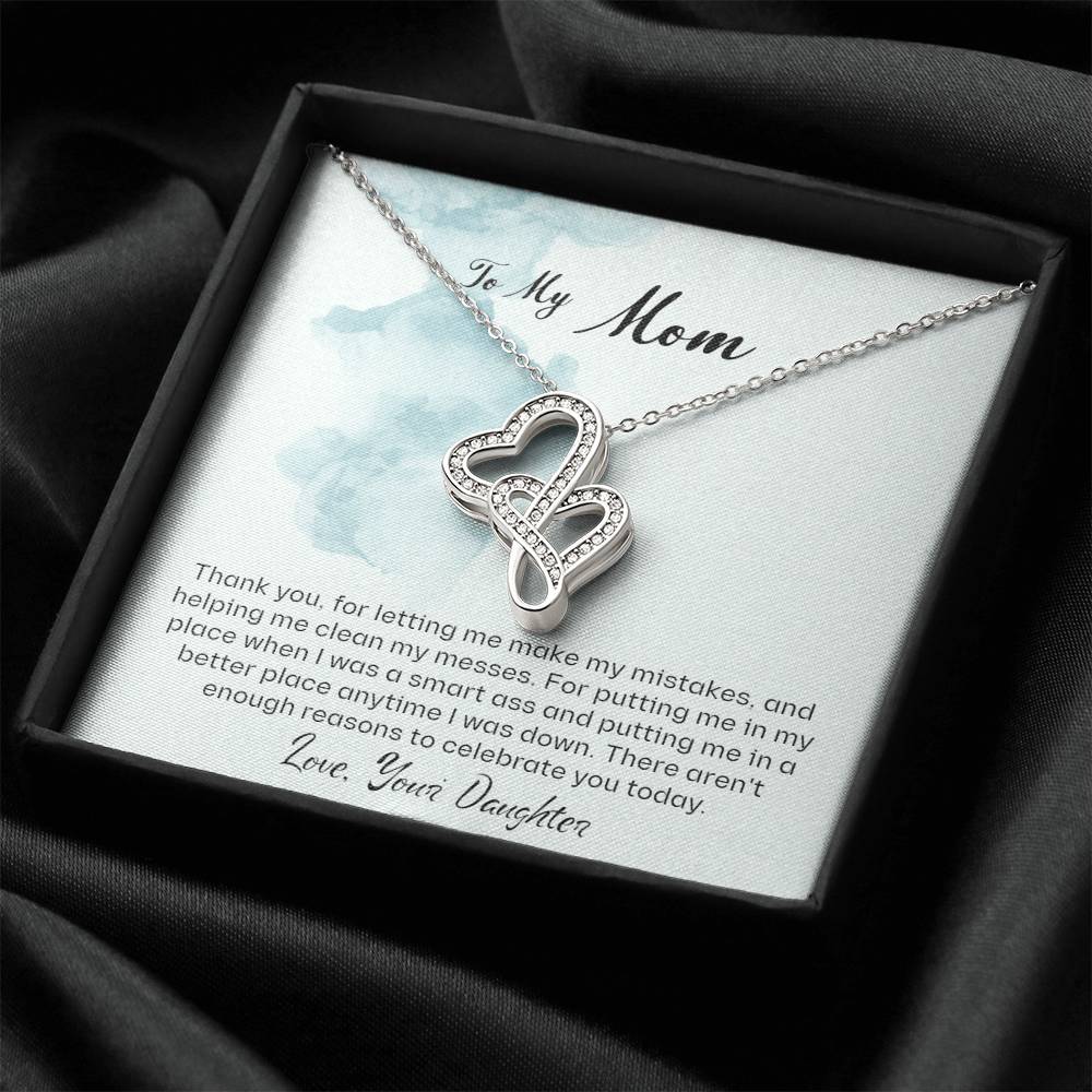 Perfect Necklace Gift For Your Mom On Any Occasion Double Hearts Necklace
