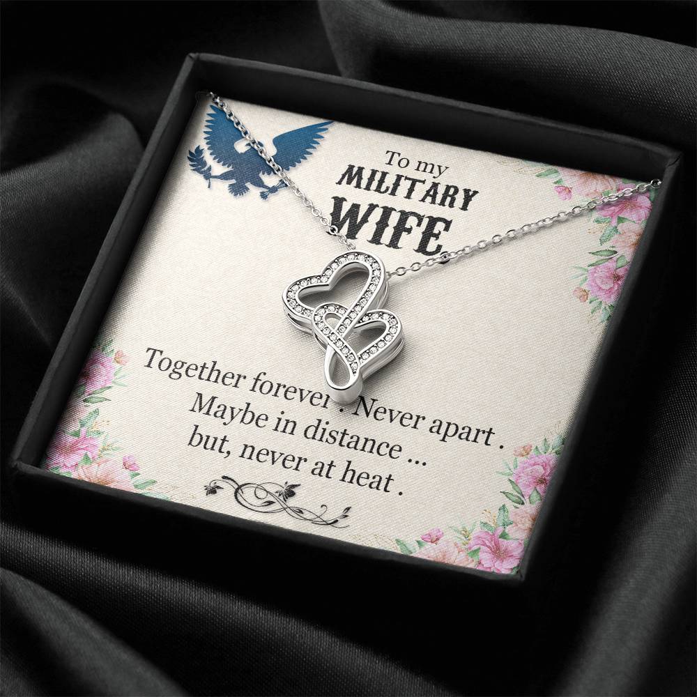 To My Military Wife Necklace Double Hearts Necklace