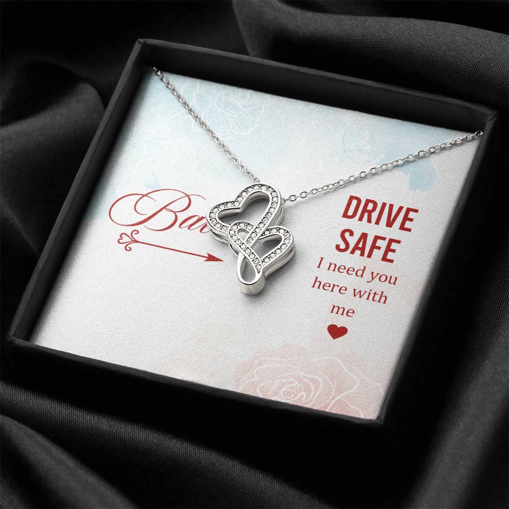 New Driver Gift Drive Safe First Time Driver Present Personalized Drivers License Gift New Driver Card Congratulations Double Hearts Necklace