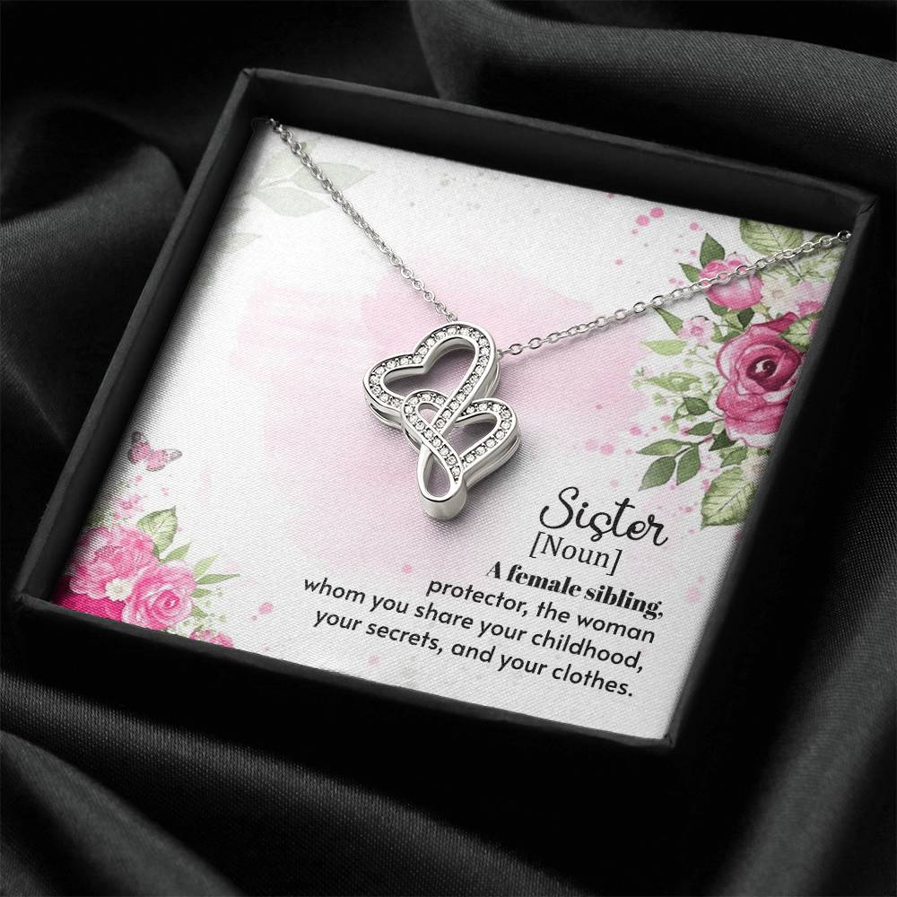 A Female Sibling -  Double Hearts Necklace
